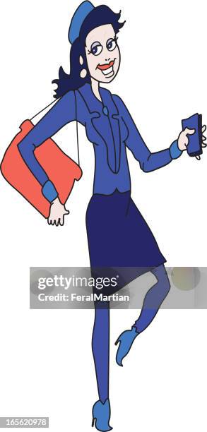 flight attendant - tote stock illustrations