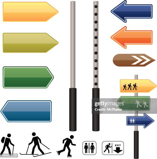 signpost elements - fire exit stock illustrations