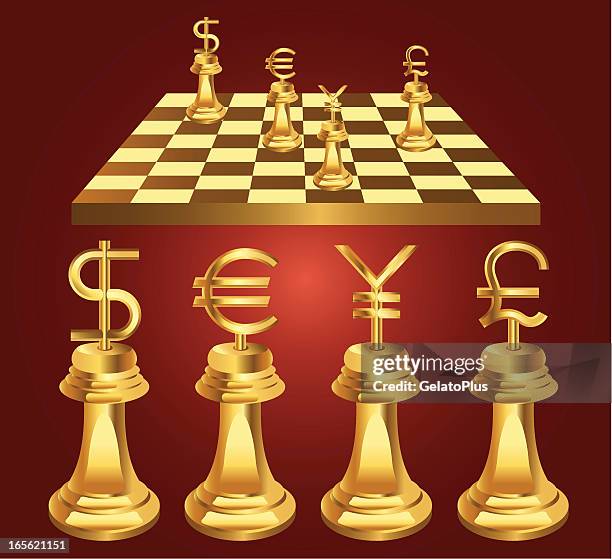 currency chess - pound note stock illustrations