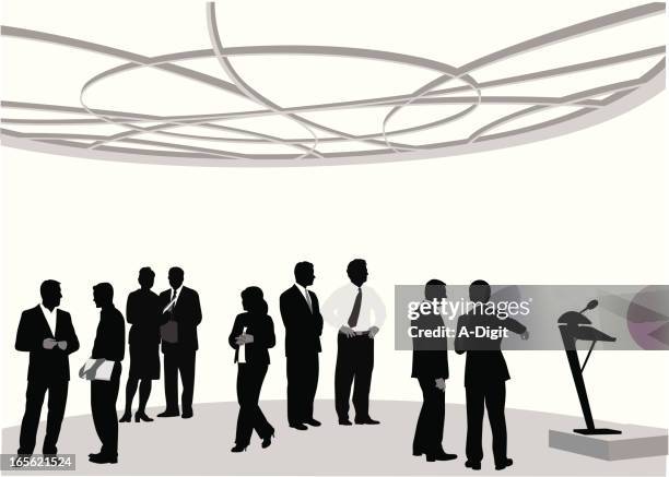attendees vector silhouette - the bigger picture stock illustrations
