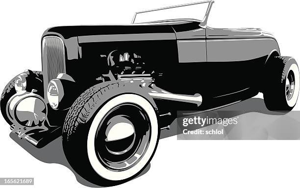 hot rod ford - 1932 - low rider stock illustrations