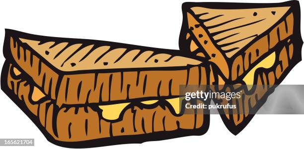 cheese sandwich - brown bread stock illustrations