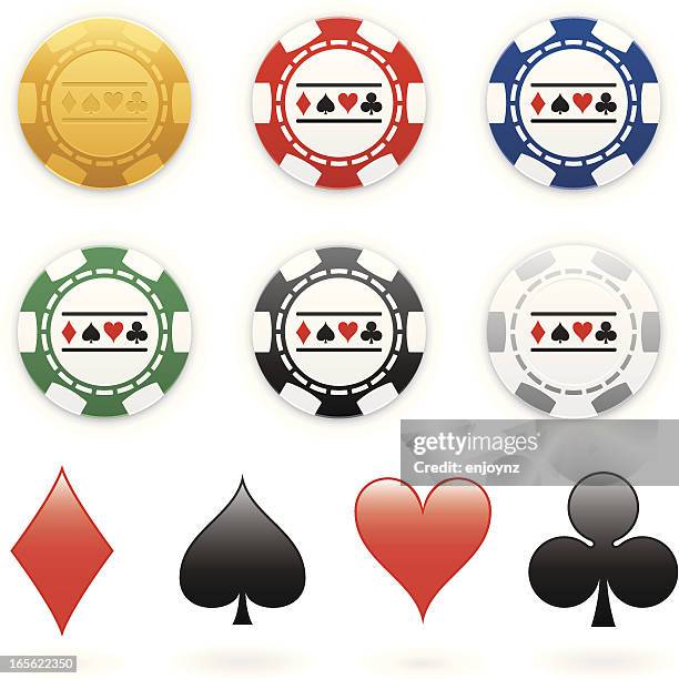 poker chips - gambling chip stock illustrations