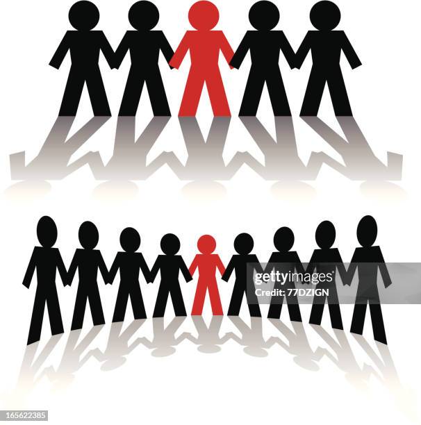 singled out - paper chain stock illustrations