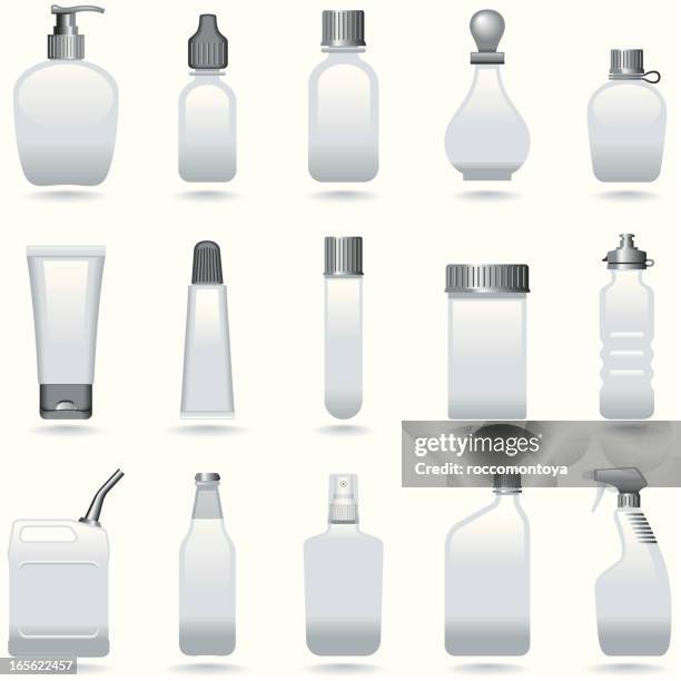 icon set, bottles - soda bottle stock illustrations