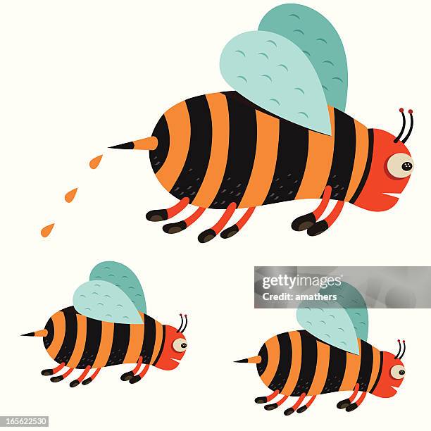 beees - wasp vector stock illustrations
