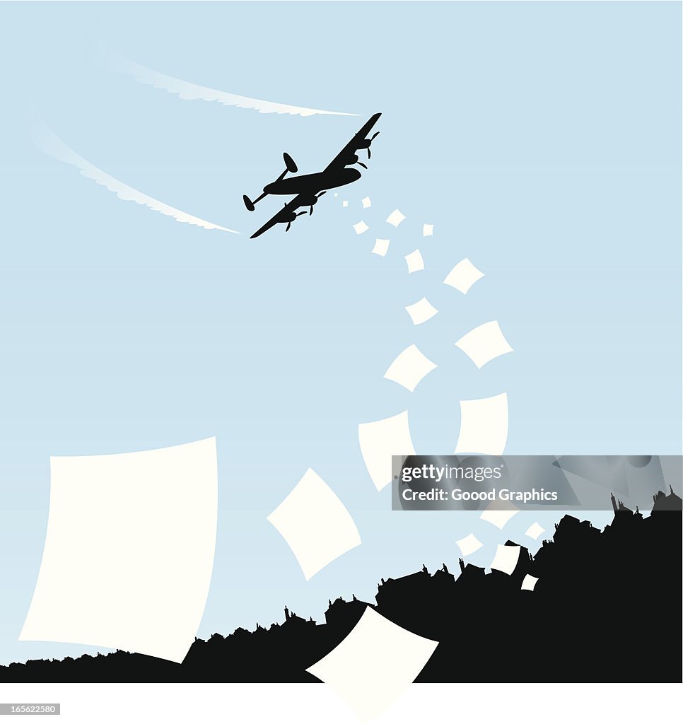 Airplane flyering leaflets