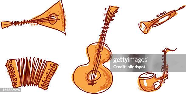 stockillustraties, clipart, cartoons en iconen met music instruments - accordion instrument