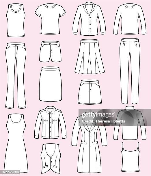 female clothing - trousers stock illustrations