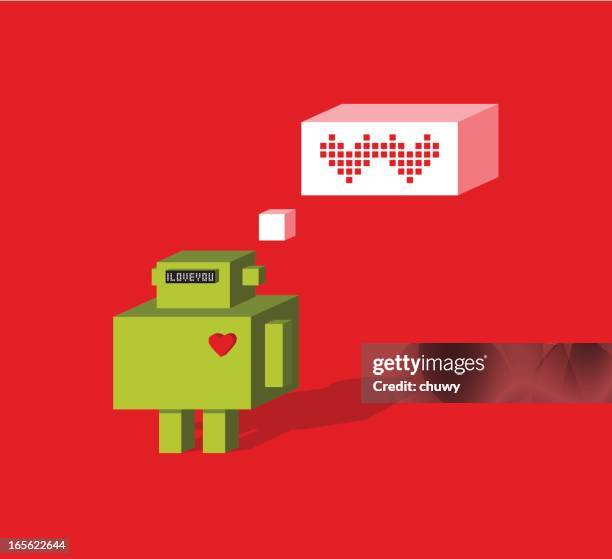 elektronische lieben - robotic heart stock-grafiken, -clipart, -cartoons und -symbole