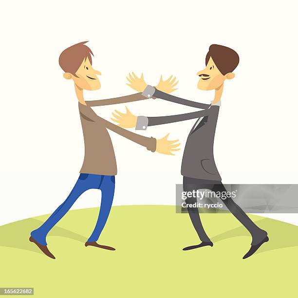 man embrace - siblings hugging stock illustrations
