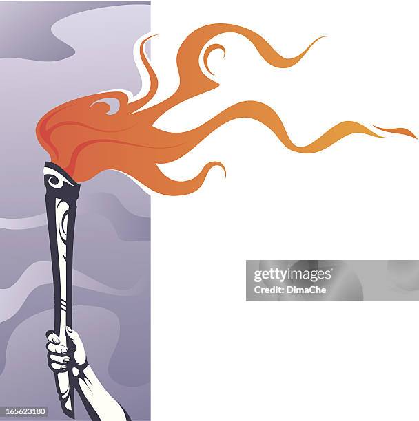 torch - flaming torch stock illustrations