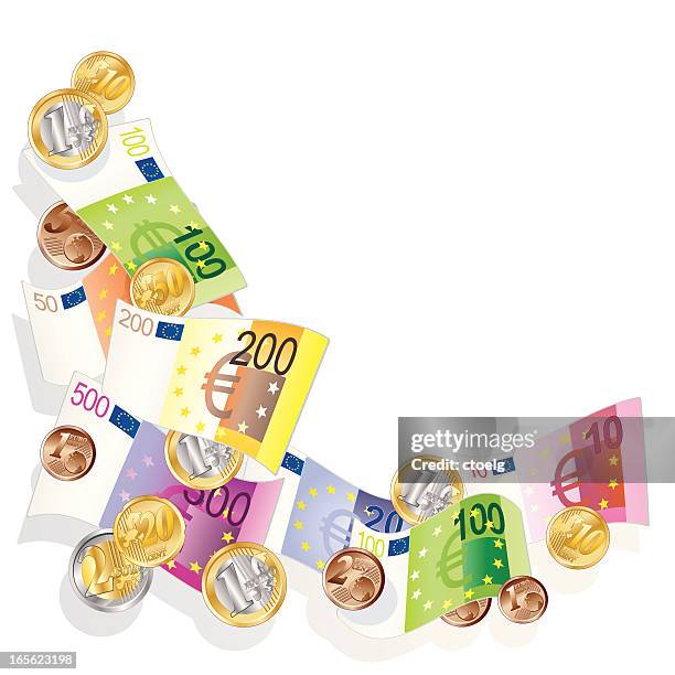 euro w&#228;hrung - euro coin stock illustrations