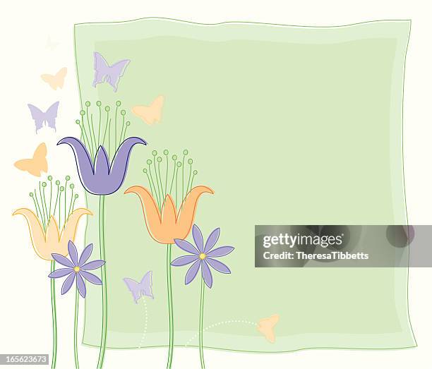 spring tulips - yellow crocus stock illustrations