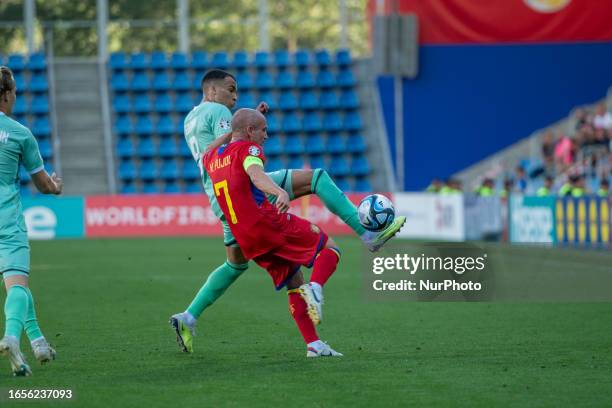 Marc Pujol of Andorra in action during the UEFA EURO 2024 qualifying round group I match between Andorra v Bielorrusia at Estadi Nacional d Andorra...