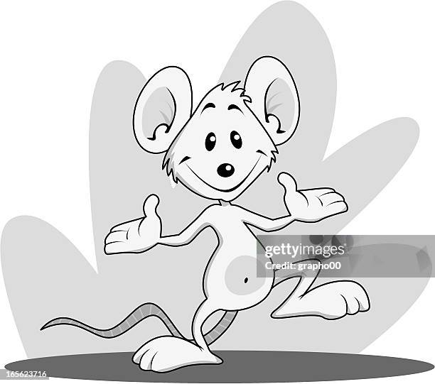 stockillustraties, clipart, cartoons en iconen met white mouse - white footed mouse