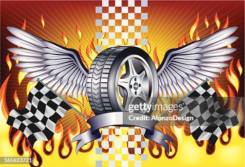 Fire Boost Icon Racing Racing Emblem On Fire High-Res Vector Graphic - Getty Images