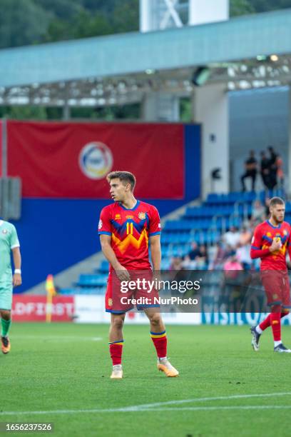 Berto Rosas of Andorra in action during the UEFA EURO 2024 qualifying round group I match between Andorra v Bielorrusia at Estadi Nacional d Andorra...