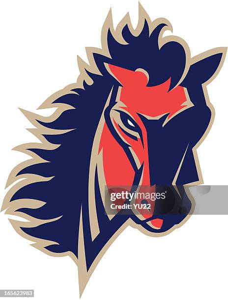 bildbanksillustrationer, clip art samt tecknat material och ikoner med horse head mascot - logo sport