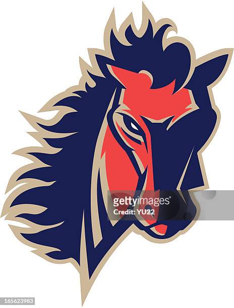 horse head mascot - bucking bronco stock illustrations