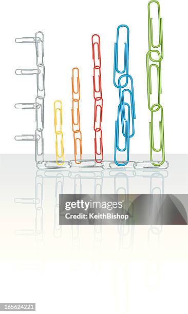 ilustraciones, imágenes clip art, dibujos animados e iconos de stock de bar chart, business concept hecha de papel de pinzas - height chart