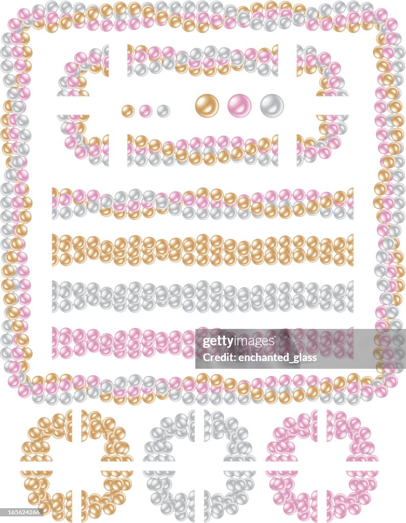 Seamless Shiny Pearl Necklace Beads