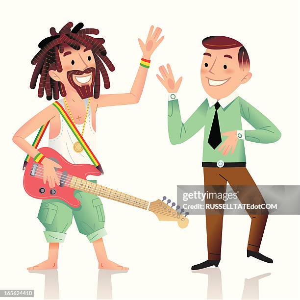 reggae party at the office - rastafarian stock illustrations