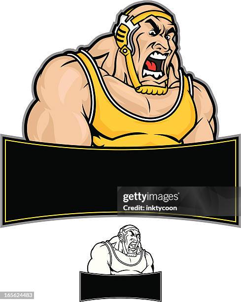 wrestler mayhem - play fight stock illustrations