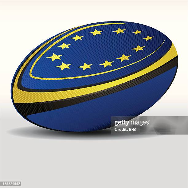 rugby ball-european union - rugby ball stock illustrations