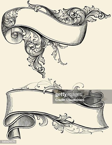 Bottom Scroll Ribbon Ribbon And Scroll High-Res Vector Graphic - Getty Images