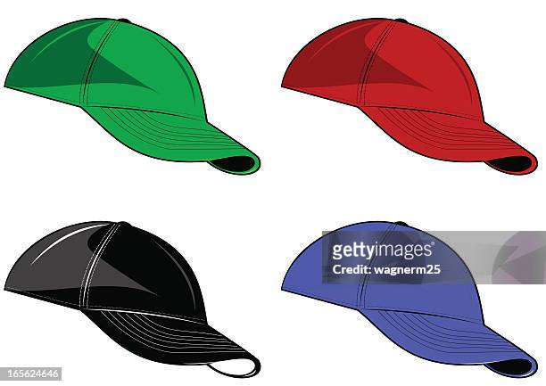 color hats - sun visor stock illustrations