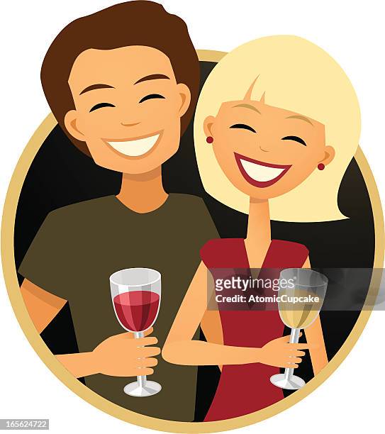 28 Couples Drinking Wine Cartoon High Res Illustrations - Getty Images