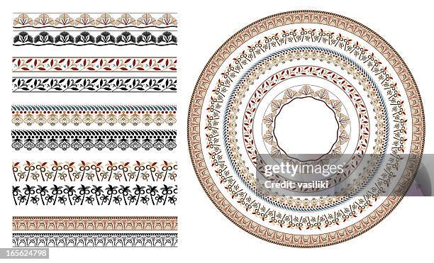 stockillustraties, clipart, cartoons en iconen met ancient greek floral seamless patterns - ancient greek pattern