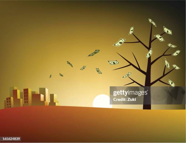 money tree - bare tree stock illustrations