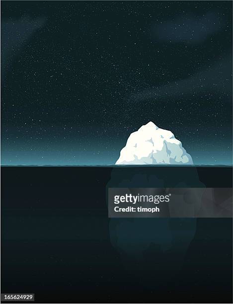 illustrations, cliparts, dessins animés et icônes de iceberg nuit - berg