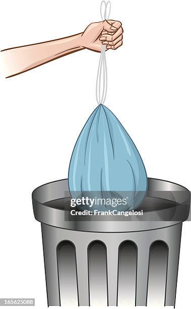 taking out the garbage - garbage bag stock illustrations