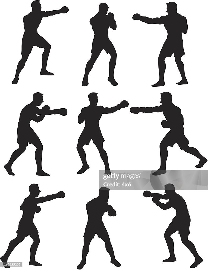 Silhouettes de boxe