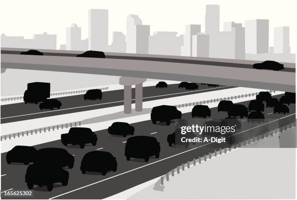 ilustraciones, imágenes clip art, dibujos animados e iconos de stock de cityhighway - carretera elevada