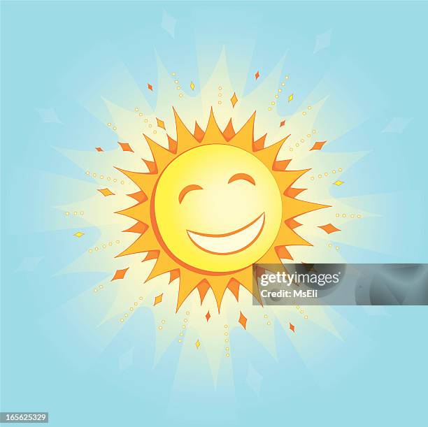 smiling sun - illuminated face stock illustrations