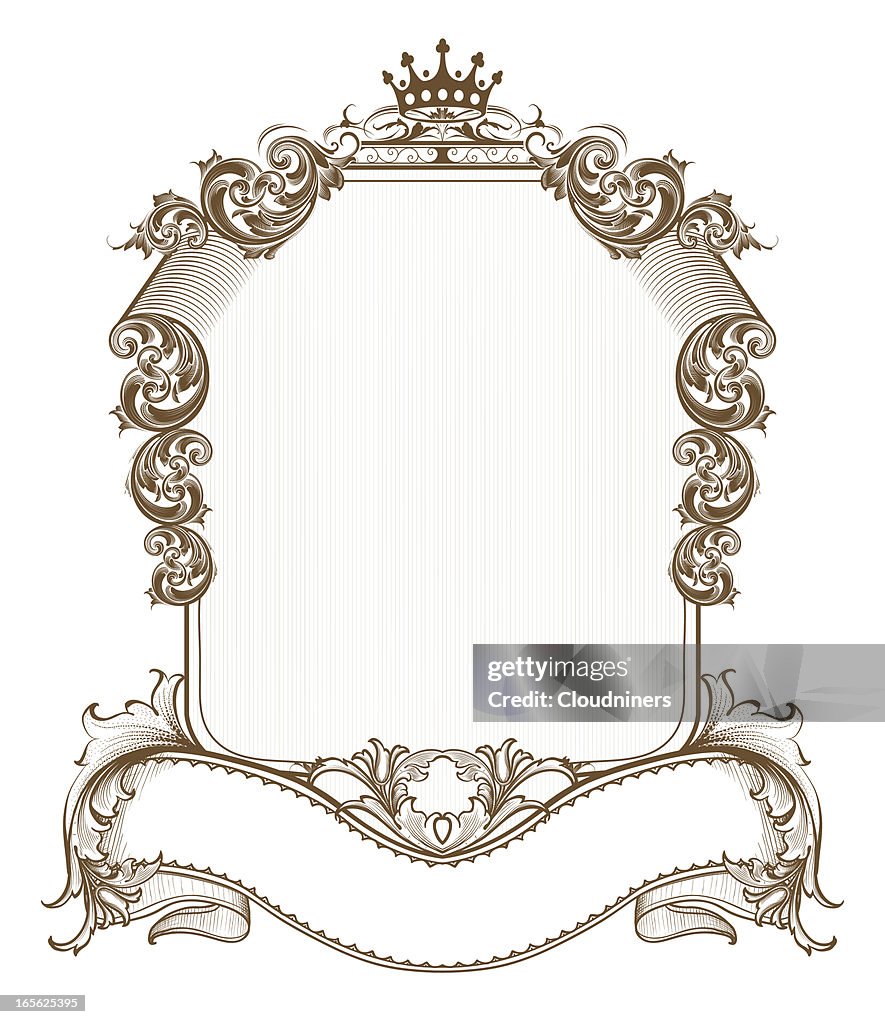 Shield Ribbon Scroll Shield Scroll Banner High-Res Vector Graphic - Getty Images