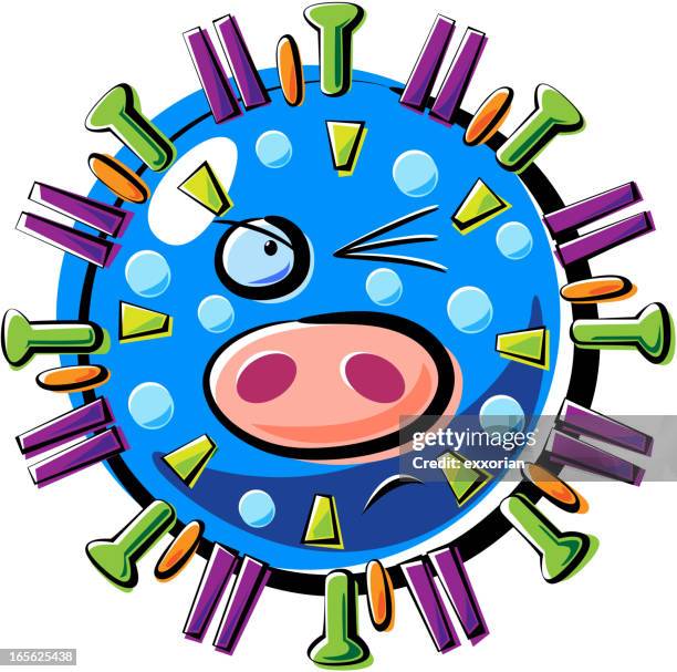 swine flu virus - swine influenza virus stock illustrations