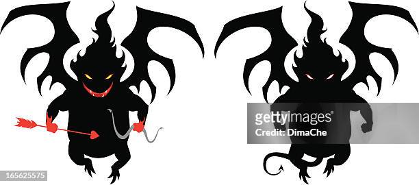 evil cupid - funny cupid stock illustrations