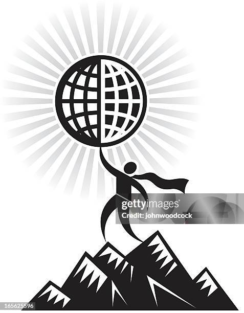 superheld - felsspitze stock-grafiken, -clipart, -cartoons und -symbole