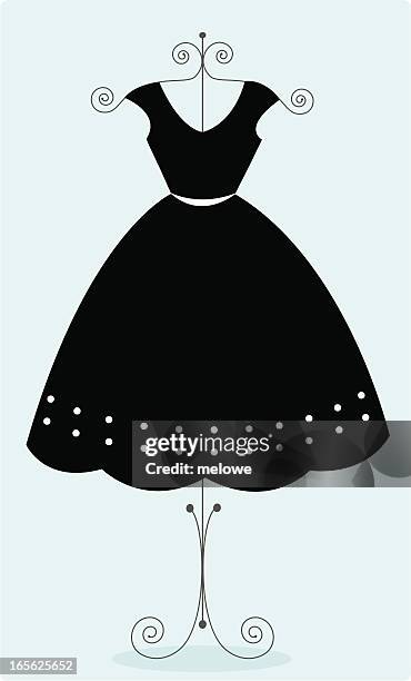 cute black sundress - blue dress hanger stock illustrations