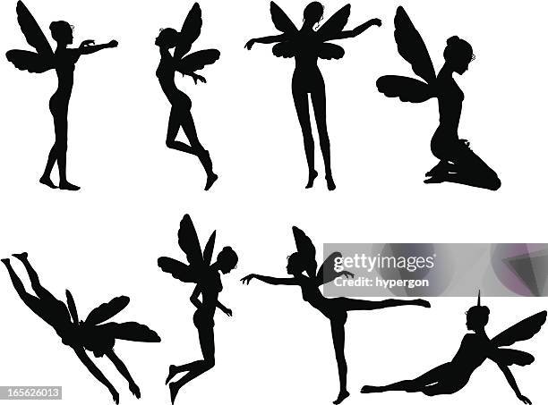 fairy silhouette collection - fairy stock illustrations