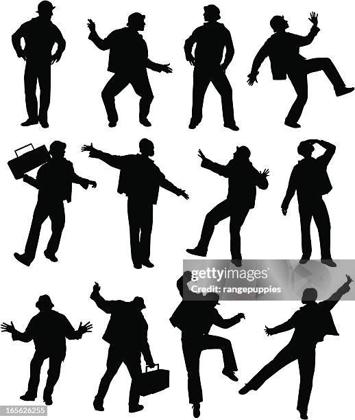 dance guy - jazz hands stock illustrations