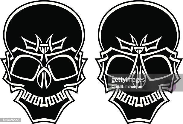 skull - celtic knot stock illustrations