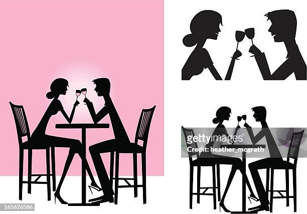 the date - dining friends stock illustrations