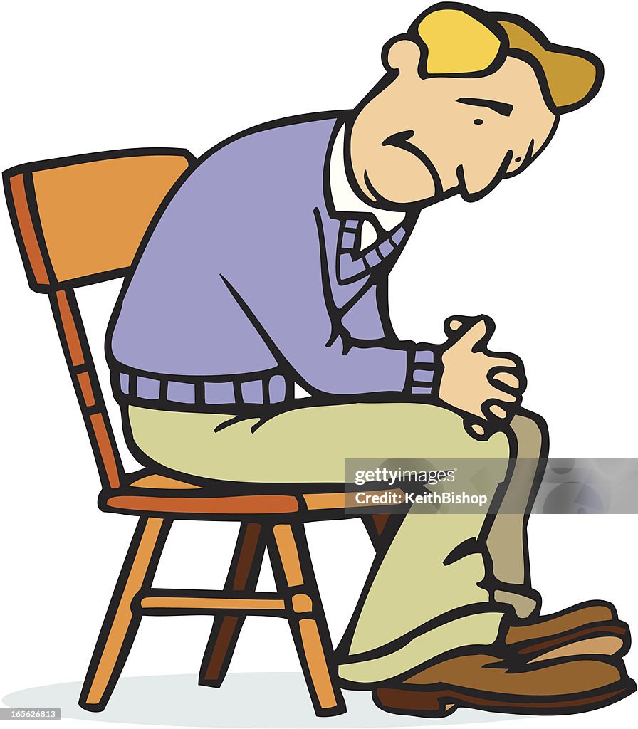 Depression Sad Or Thinking Man Male Father Dad Cartoon High-Res Vector  Graphic - Getty Images