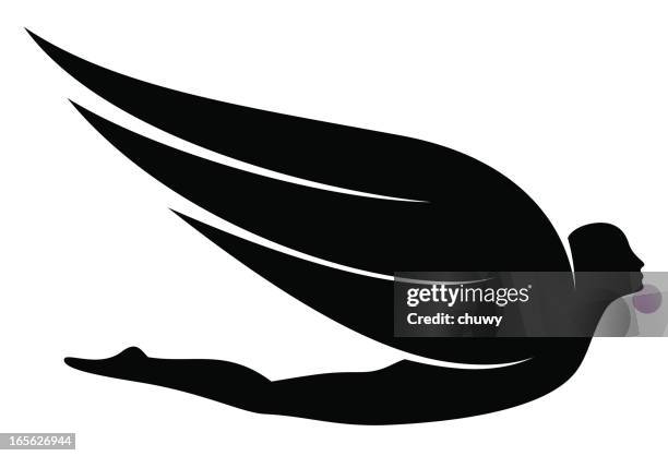 illustrazioni stock, clip art, cartoni animati e icone di tendenza di uomo uccello - ala di animale